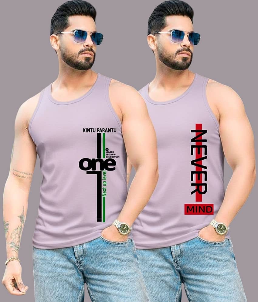 Parona Pack of 2 Polyester Gym Vest For Men ( Multicolor13 )