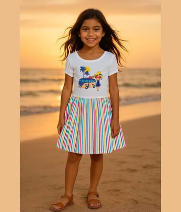 Clothe Funn Cotton Frock For Girls ( Pack of 1 , White )