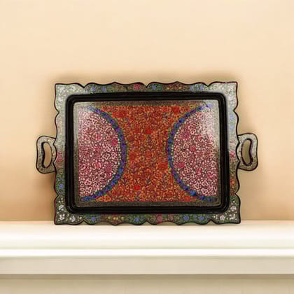 Kashmiri Papier Mache Rectangle Tray