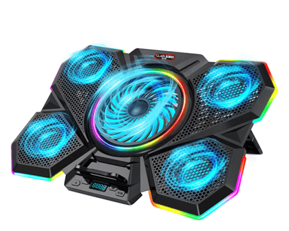 Refurbished CLAW Glacier F13 - RGB Laptop Cooling Pad with 5 Motor Fan and Adjustable Height