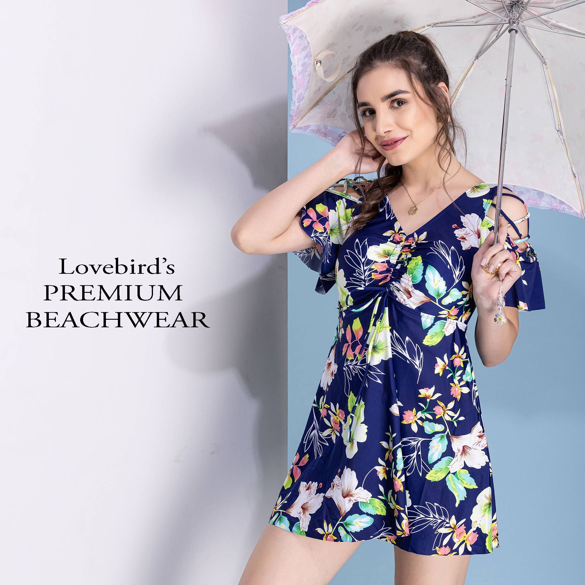 Flower Print Chlorine Resistive Swimming Costume with Shorts
