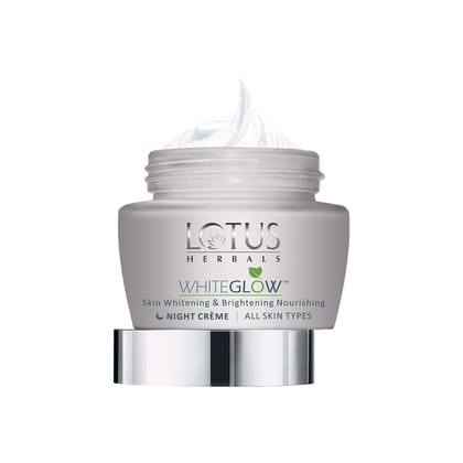 Lotus Herbals White Glow Skin Whitening & Brightening Nourishing Night Cream, 60 gm