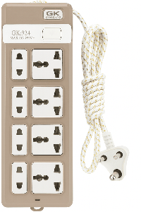 Universal Multi-Plug Extension Board GK-924 | 8 Outlets, 250V, Heavy-Duty Braided Cord, Safety Switch