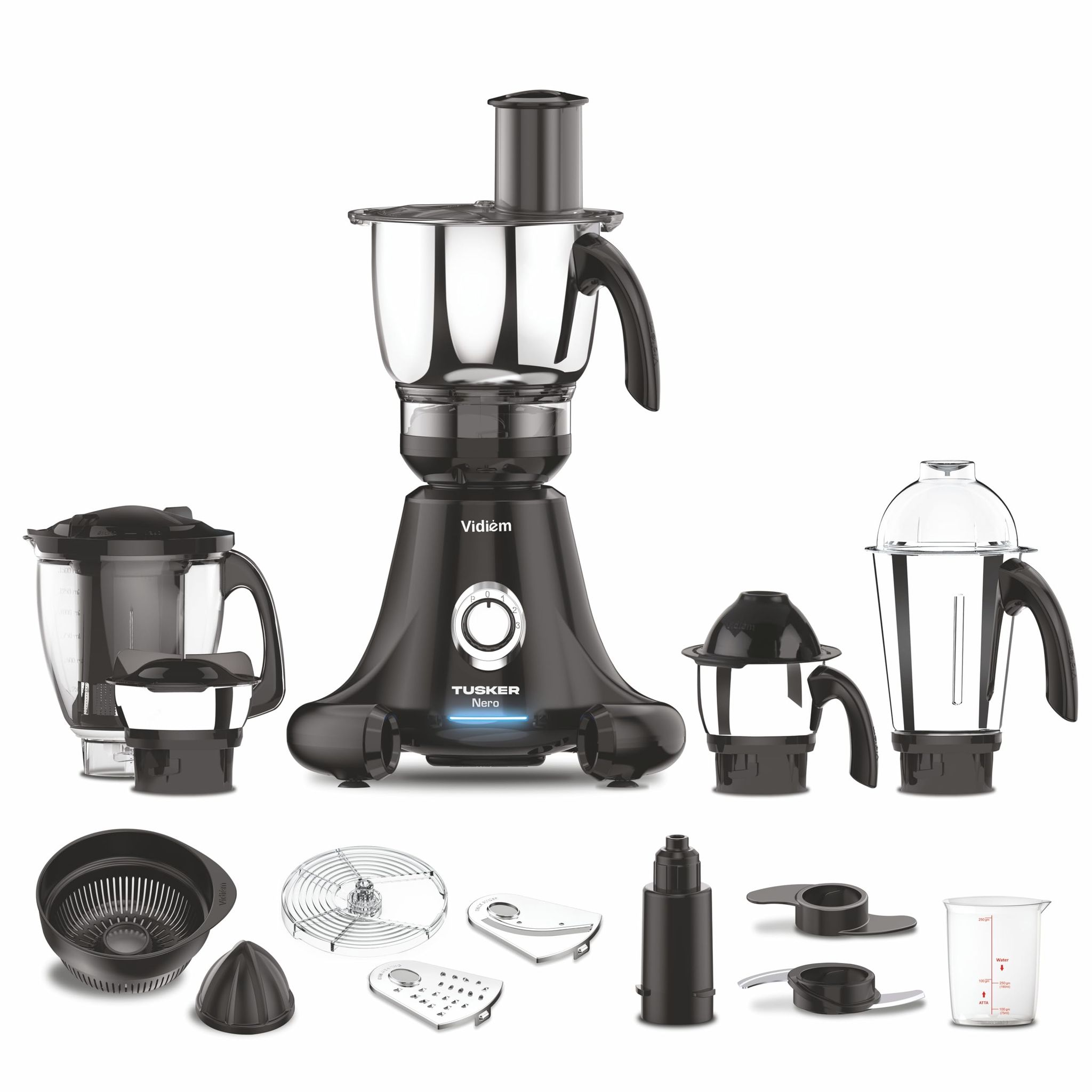 Vidiem EVO ADC Mixer Grinder 612 A | Mixer grinder 750 watt with 5 Jar in-1 Juicer Mixer Grinder | 5 Leakproof Jars with self-lock,for Wet and Dry Spices,Chutneys and Curries | 5 Year Warranty Vidiem EVO ADC Mixer Grinder 612 A | Mixer grinder 750 watt w