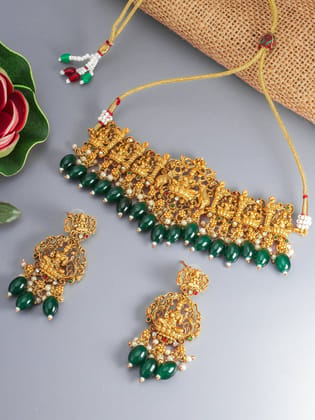 Morison Golden Essence Necklace and Earrings Set A Symbol of Grace