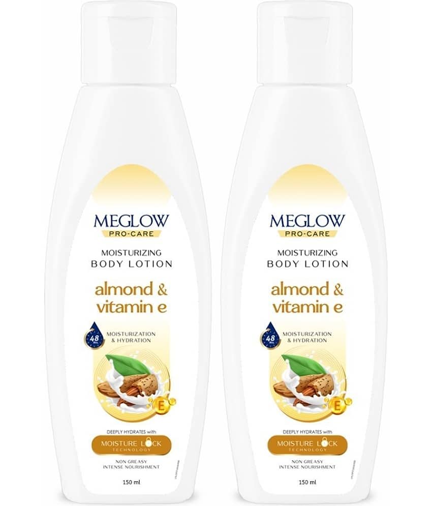 meglow ProCare Almond & VitE Body Lotion for Men & Women(150ml Each) (Pack of 2)