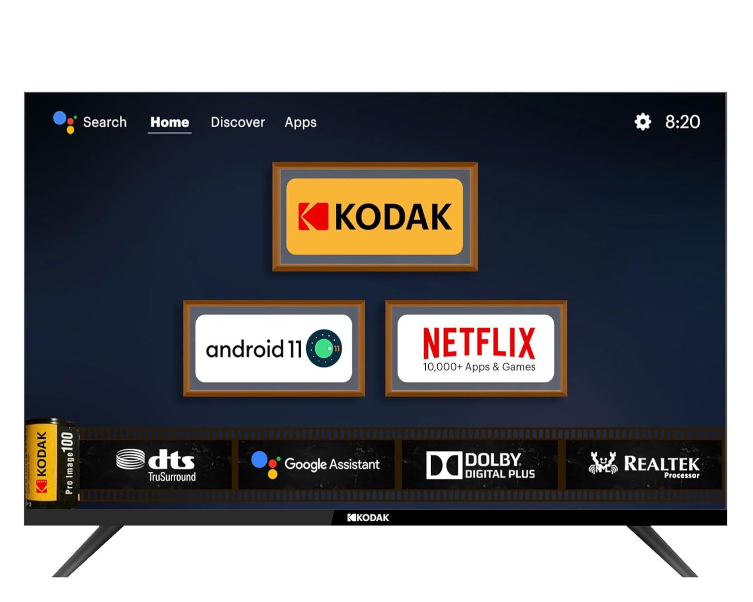 Kodak 108 cm (43 inches) 9XPRO Series Full HD Certified Android LED TV 439X5081 (Black) Black