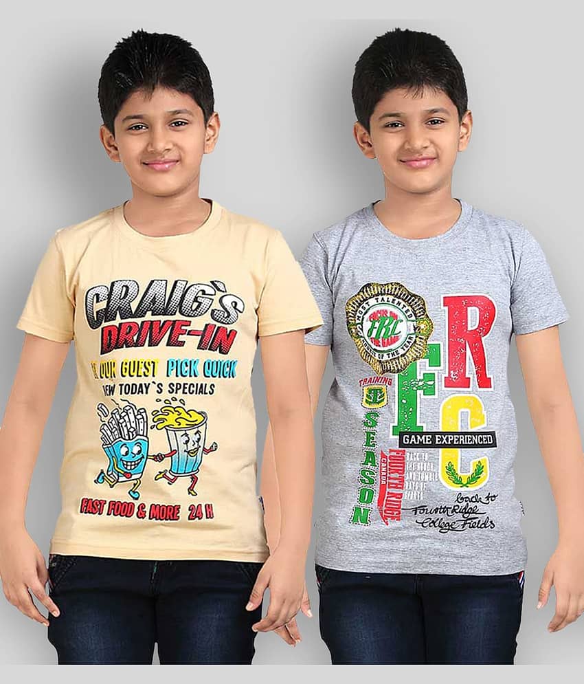 Dongli Pack of 3 Boys Cotton T-Shirt ( Multicolor )
