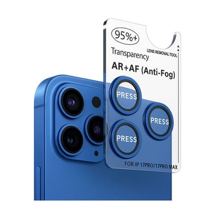 V3Deals Compatible with iPhone 17 Pro / 17 Pro Max Camera Lens Protector – 9H Tempered Glass, Military-Grade Anti-Scratch, AR+AF Anti-Fog, 95%+ Transparency, Case-Friendly Camera Guard (Blue)