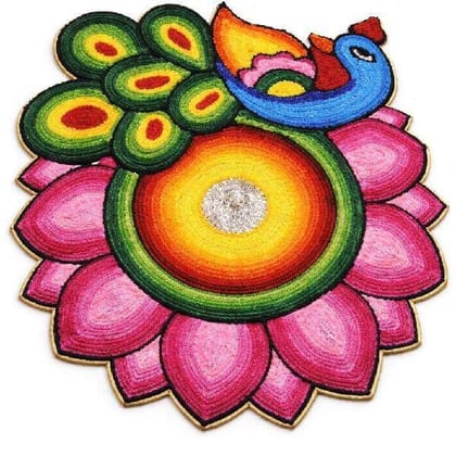 Premium Handmade Multicolored Woolen Rangoli Designs