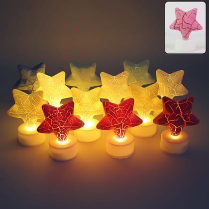Star Shape Decorative LED Tealight Candles (12 Pc)