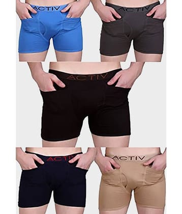 HAP Pack of 5 Cotton Trunks For Men's ( Multicolor )