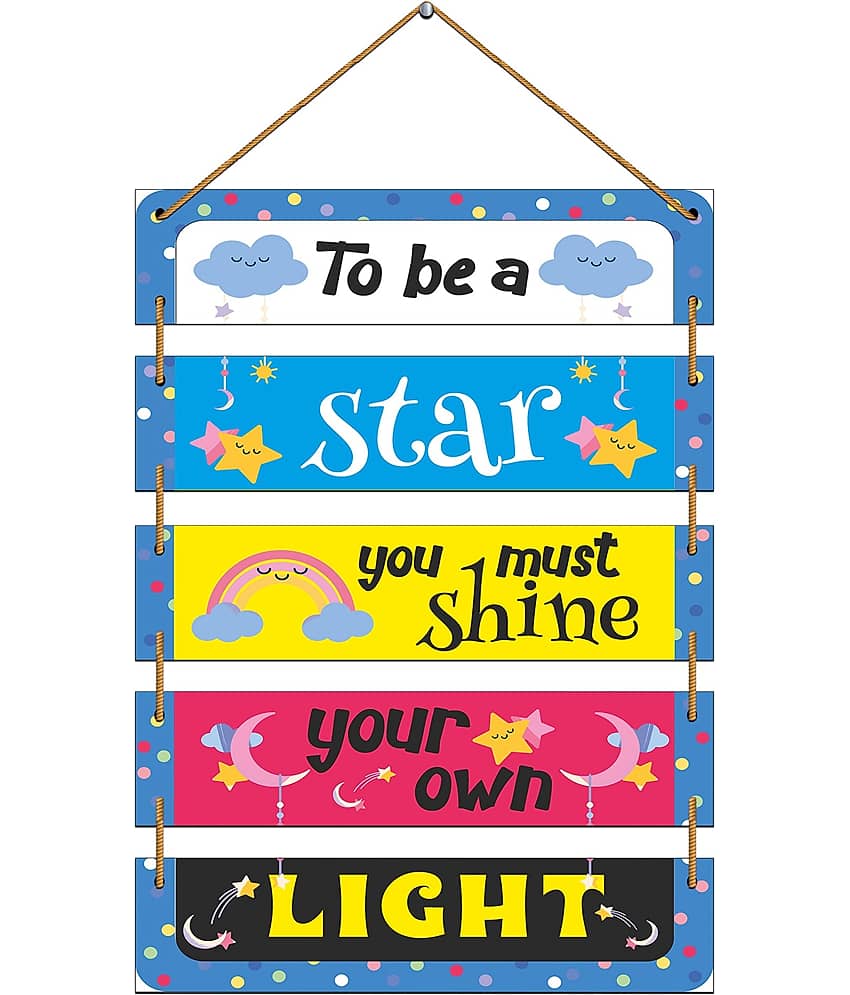 Indianara Wood Motivational Plaques Wall Sculpture Multi - Pack of 5