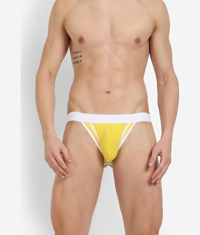 La Intimo Pack of 1 Cotton Blend Briefs For Men's ( Yellow )