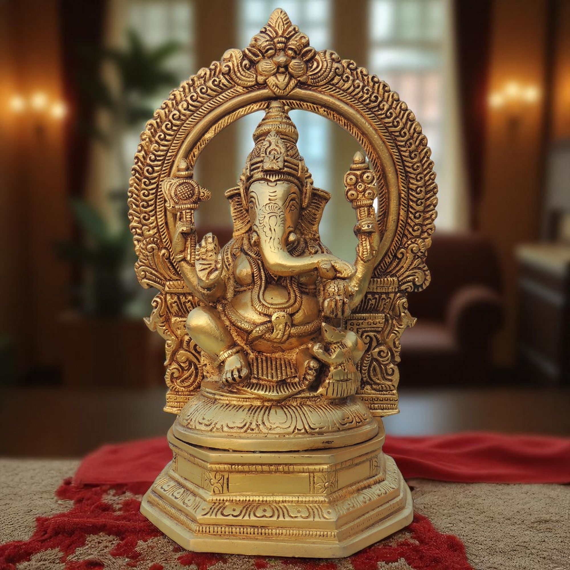 Brass Showpiece Ganesh Ji God Idol Statue (BSMAS1325 G)