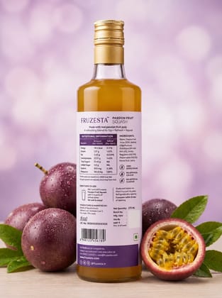 Fruzesta Passion Fruit Squash (375 ML) | Zero Added Sugar