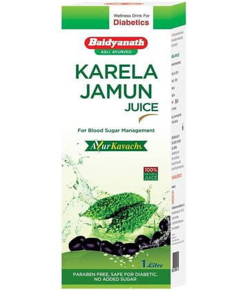 Baidyanath Karela Jamun Juice, 1 Litre, No Added Sugar Healthy Blood Sugar Management