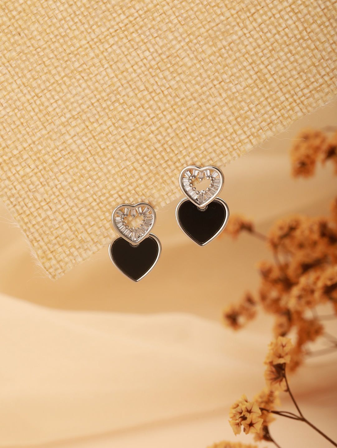 Anti-Tarnish Silver Plated Heart shaped Studds Minimal  Earrings