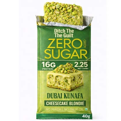 Dubai Pista Protein Cheesecake Brownie • 16g Protein • Sugar Free High Protein Brownie • 40g