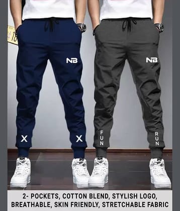 Lieo Trend Multicolor Polyester Blend Men's Trackpants ( Pack of 2 )