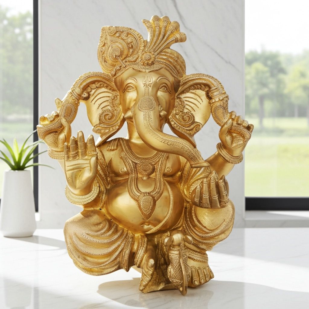 Brass Showpiece Ganesh Ji, Ganpati Bappa (BSMAS001 B)