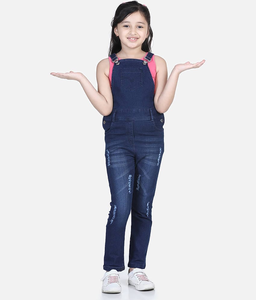 StyleStone Girls Denim Dungarees ( Pack of 1 , Blue )