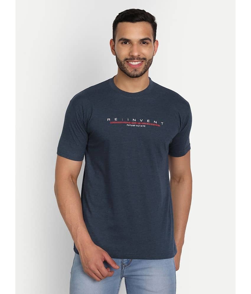 Zeffit Pack of 1 Cotton Blend Regular Fit Men's T-Shirt ( Blue )