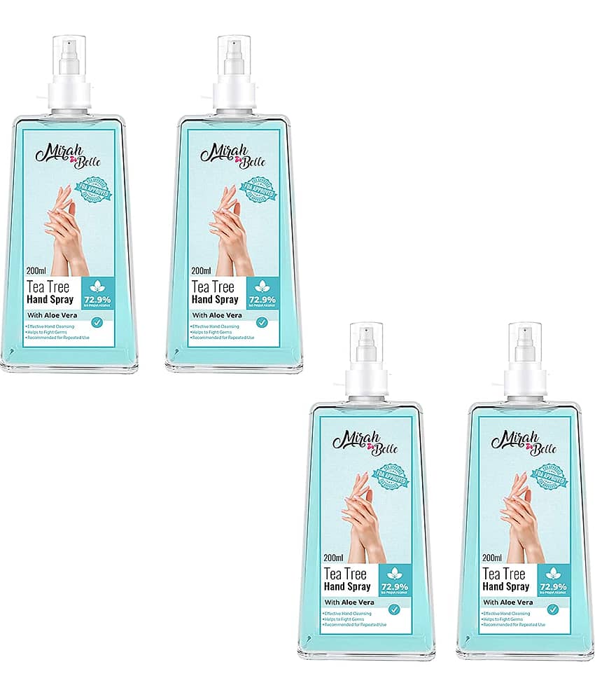Mirah Belle - Tea Tree Hand Rub Sanitizer Spray 200 mL (Pack of 4)