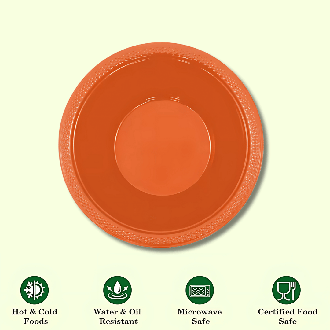 Orange Round Serving Bowls - 20PC