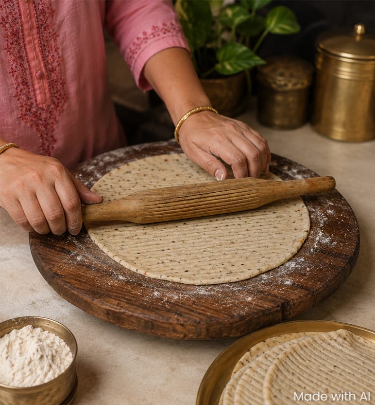 Handcrafted Lacquerware Natural Wood Rolling Pin (Belan)