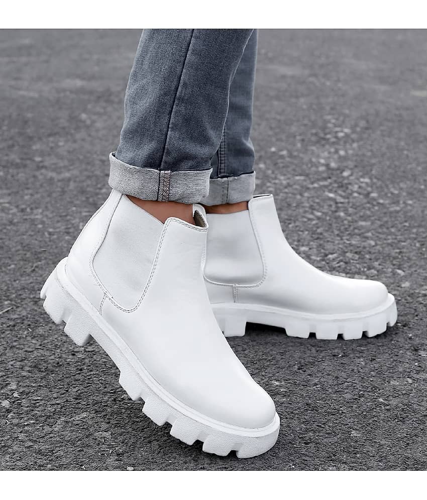 YUVRATO BAXI White Men's Chelsea Boots