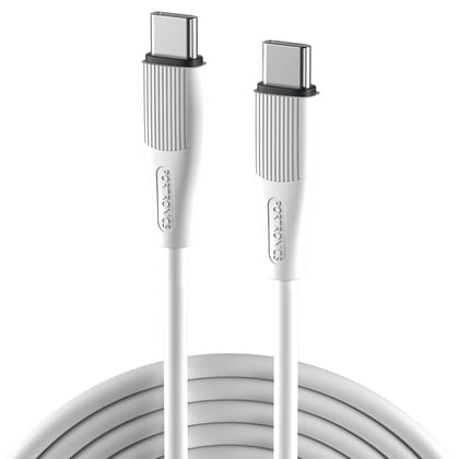 Portronics Silklink Type-C to Type-C 60W 1M Fast Charging Cable - White