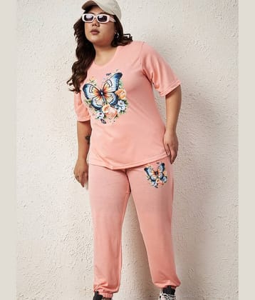 AUSTIVO Women Printed T-Shirt With Joggers Co-Ord Set ( Green )