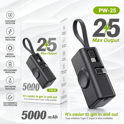Portable 5000mAh Power Bank for Mobile Phones, Compact Pocket Charger with Type-C Connector, Carrying Strap With 6-Month Warranty Portable 5000mAh Power Bank for Mobile Phones, Compact Pocket Charger with Type-C Connector, Carrying Strap With 6-Month Warranty