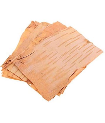 KESAR ZEMS Natural Paper Bhojpatra Sheet for Pooja Set of 10 pcs (5inch + 5inch) (Light Brown)