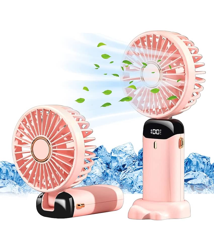 CHARKEE USB Fan Assorted Pack of Pack of 1 Rechargeable Mini Portable Digital Hand Fan