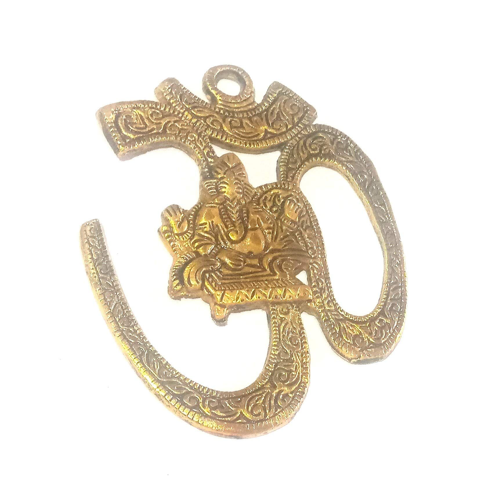 Nawani Metal Om Ganesha On Wall Hanging Home Decor, Size 12/10 cm
