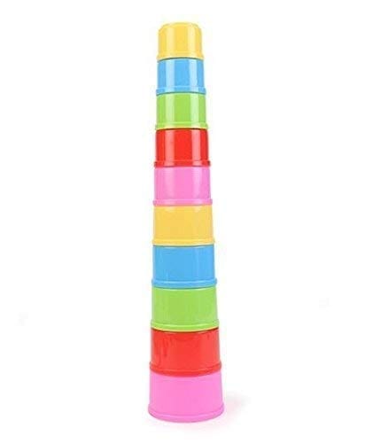 Nawani Educational Plastic Build Up Beakers for Kids Ages 1+ with Different Attractive Colours