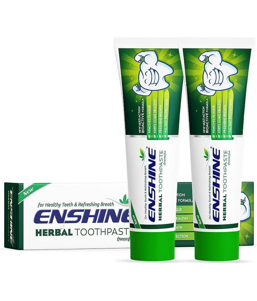 Enshine Herbal Toothpaste, Ayurvedic Formula For Plaque Removal, Gum Strength 60g (Pack Of 2)