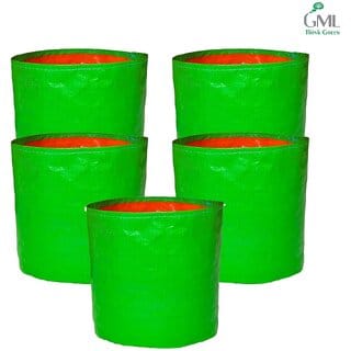 (Pack of 5) GML Grow Bags 12x12 inches, 240 GSM Strong, Terrace Gardening Vegetable Planting Bag