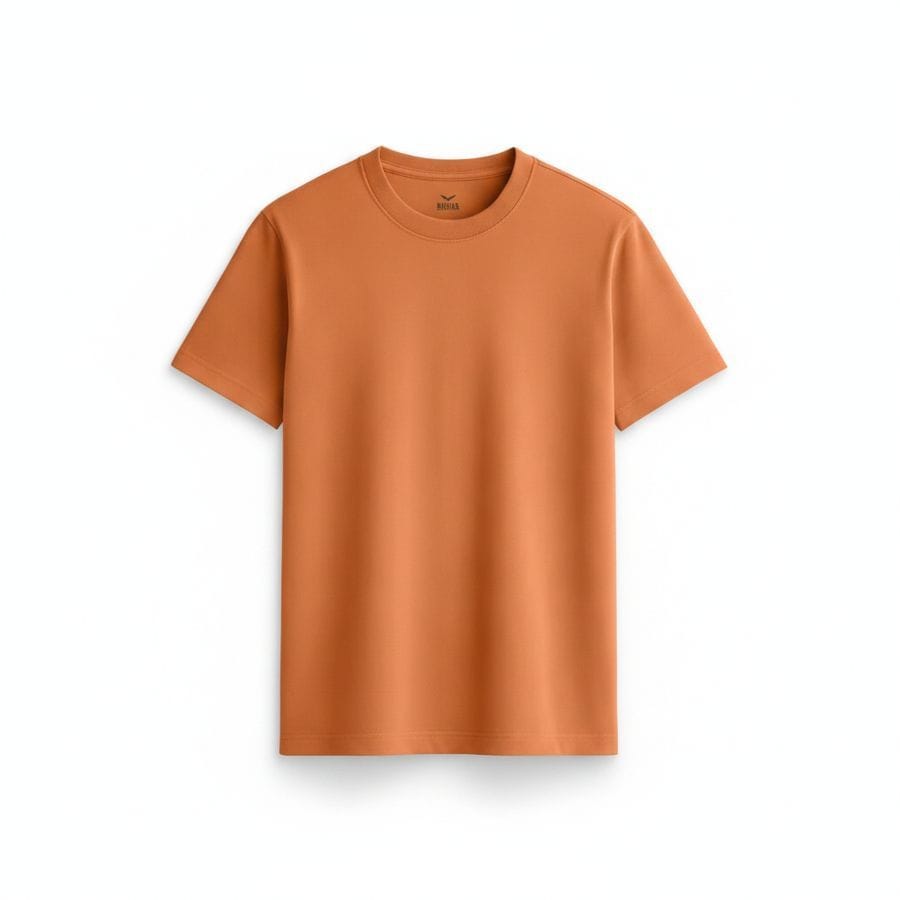 Solid Men's Crew Neck T-Shirt - Burnt Orange