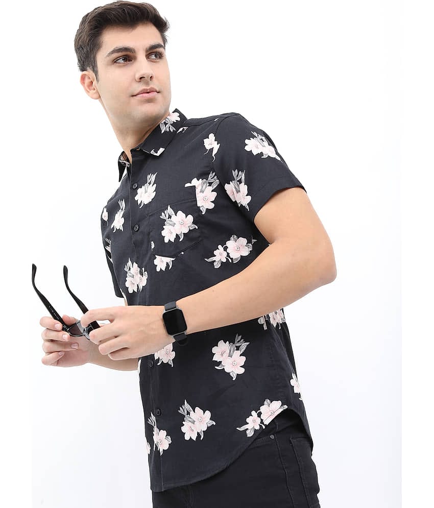 Ketch 100% Cotton Slim Fit Printed Half Sleeves Men's Casual Shirt - Teal ( Pack of 1 )