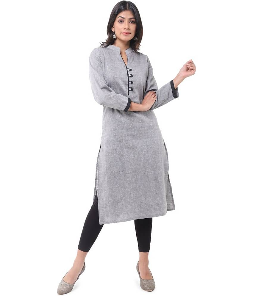 DESHBANDHU DBK - Grey Cotton Women's Straight Kurti