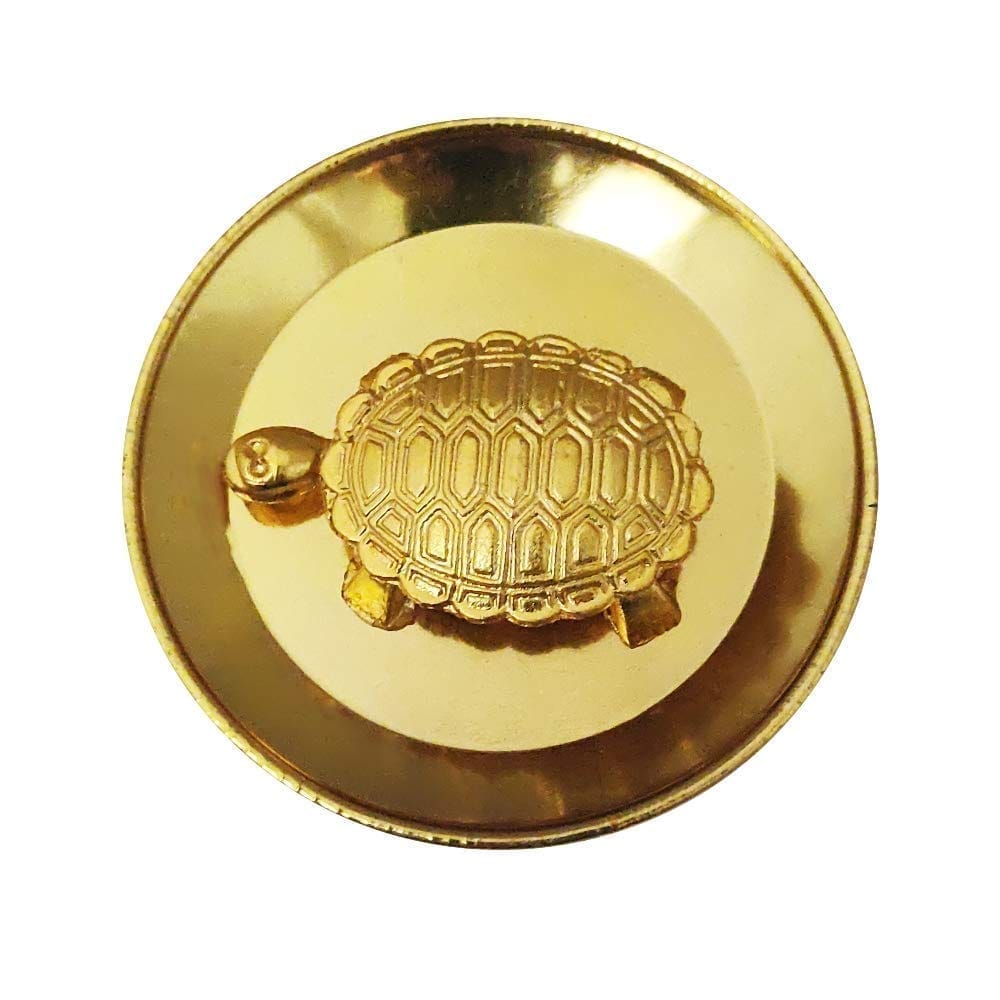 Nawani Vastu Living Positivity, Wealth, Money, Good Luck & Longevity; Home, Office Decor, Size 9 X 9 cm, Gold ,Metal