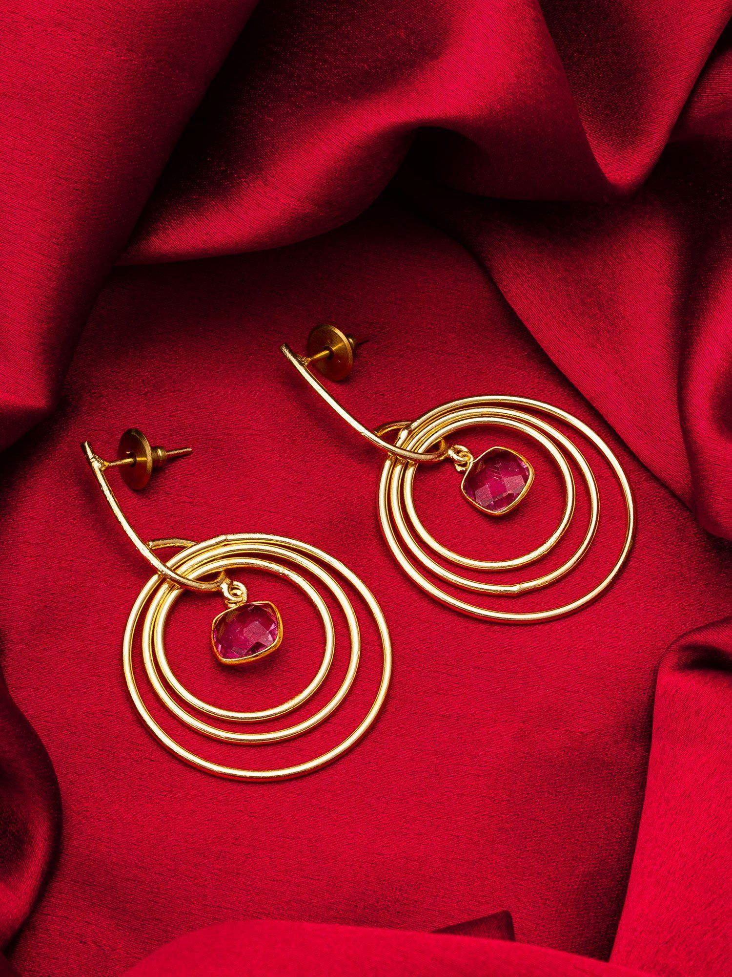 Morison Golden Floral Stud Earrings A Bloom of Elegance