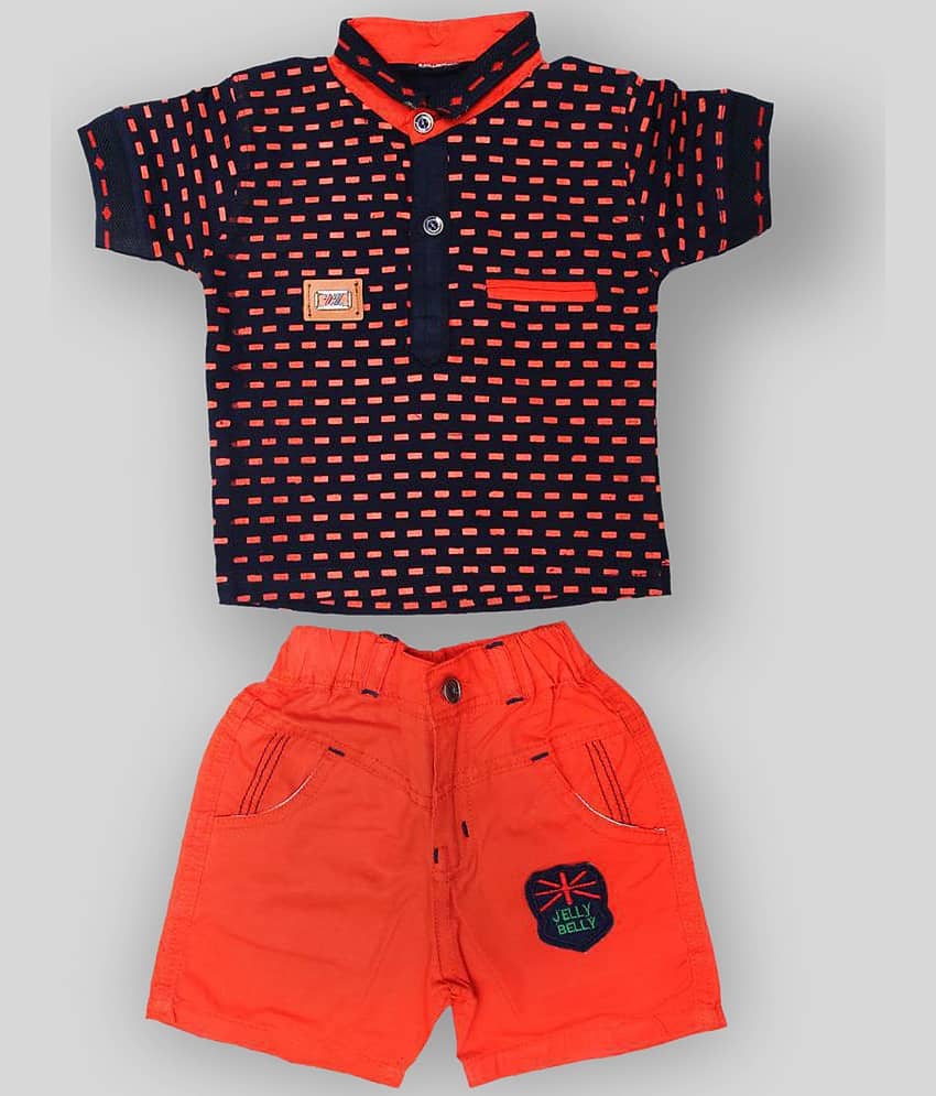 Zadmus Pack of 1 Boys Cotton T-Shirt & Shorts Set ( Red )