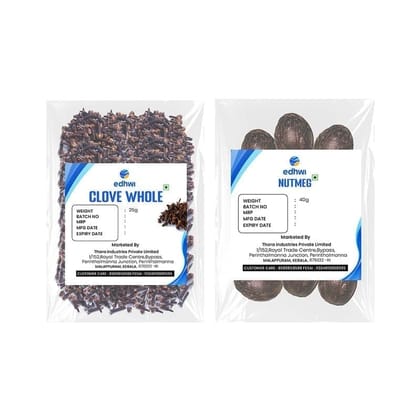 EDHWI Nutmeg 40g & Clove 25g Combo | Premium Spices for Cooking, Baking & Flavoring