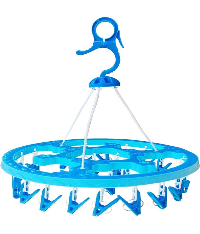 PRODUCTMINE   24 Clips Hanger Laundry Clothesline Hanging Rack for Drying Clothing Plastic Ceiling Cloth Dryer Stand&nbsp; Hanger Organizer