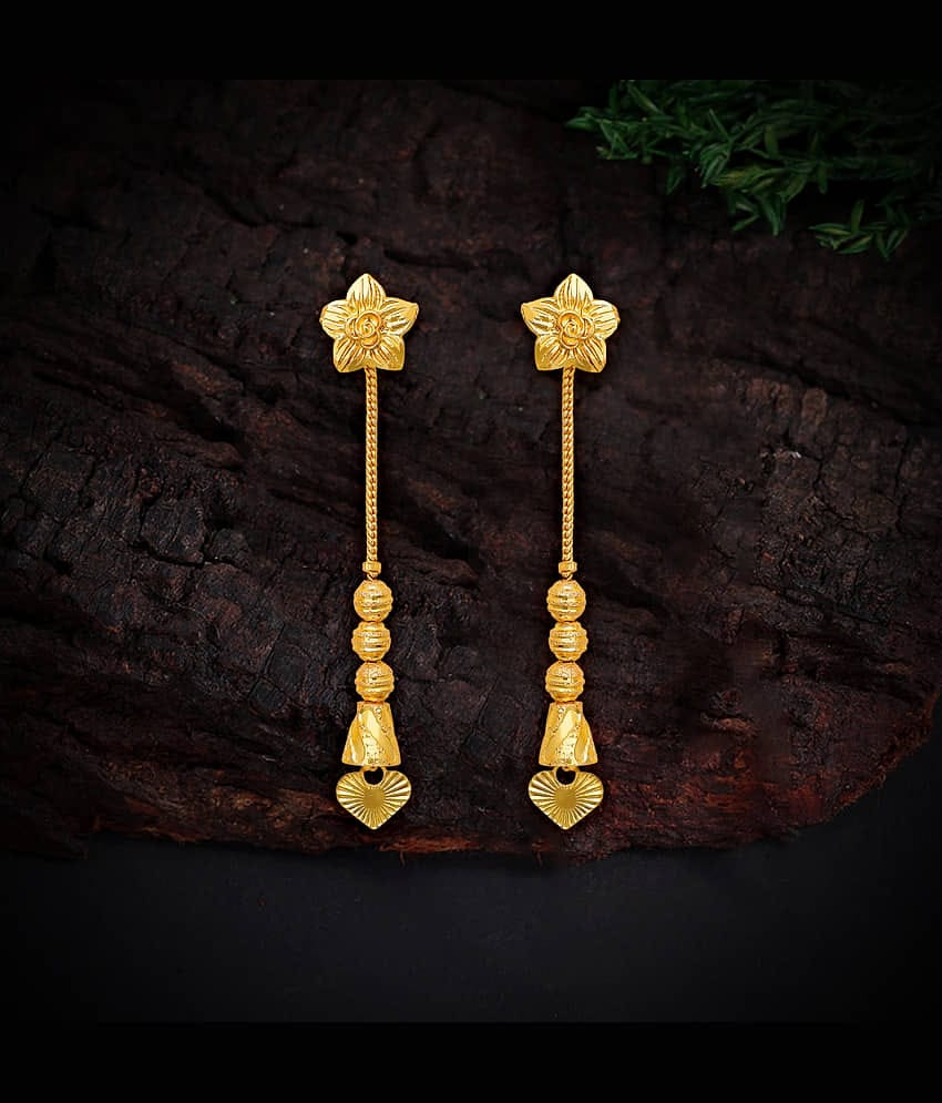 LUV FASHION Gold Chandelier Earrings ( Pack of 1 )