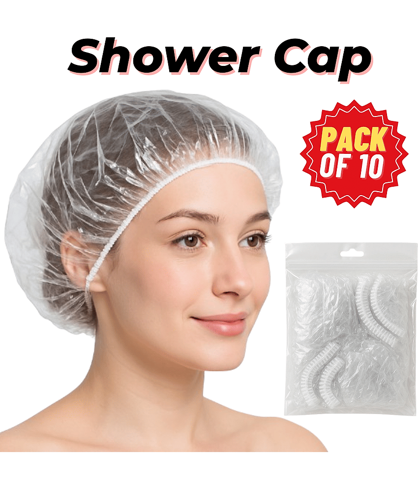 ZEPZY 10 Shower Cap Waterproof Shower Caps Pack of 10
